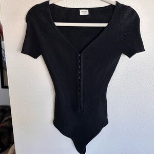 Abercrombie Ribbed Button-Down Bodysuit